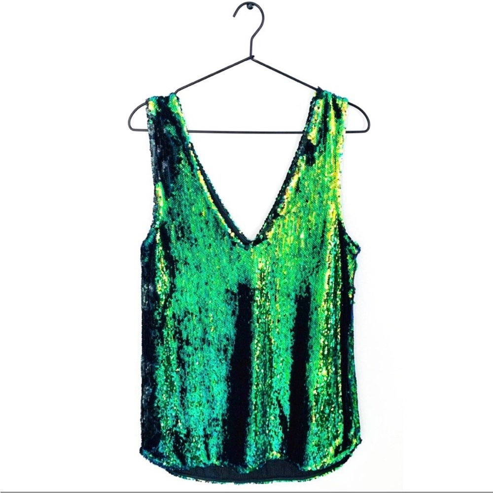 Free people sequin V-neck, mini shift dress - Picture 7 of 10